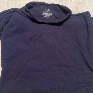 Nuuds navy blue mock neck long sleeve shirt